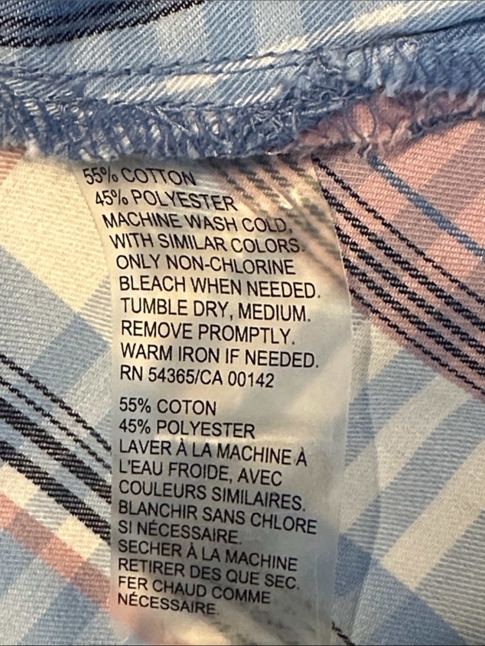 Alison Daley Women’s 18W Blue & Pink Plaid Button-Front Blouse - Picture 13 of 13